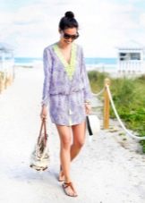 Pakaian Pantai Tunik dengan Tali Pinggang