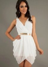 Λευκό φόρεμα τουλίπα