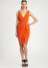Orange tulip midi dress