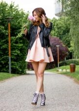 Leather jacket for a dress with a high waist