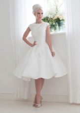 50s style bridal wedding dress na may bateau
