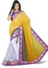 Indyjskie sari pomarańczowo-liliowe