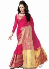 Czerwono-różowe indyjskie sari
