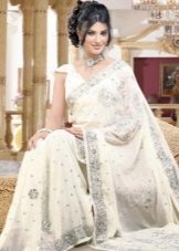 Witte bruiloft sari