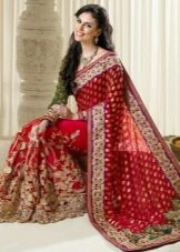 kırmızı düğün sari