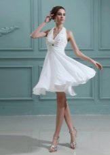 High-waisted short wedding dress