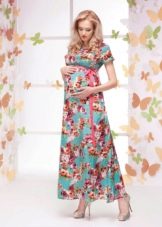 Rochie de primăvară de maternitate colorată