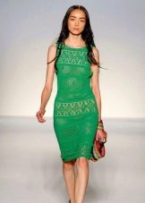 vestido de verano de punto verde