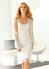 letní pletené šaty bílé