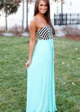 Dlouhé dvoubarevné bandeau šaty se šifonovou sukní