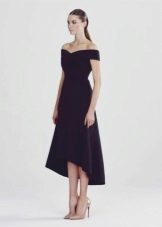  שמלת סטרפלס שחורה היי-לו