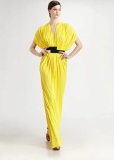 Jersey jurk geel