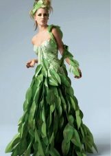 Dress from paper leaves