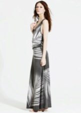 Long tank top dress with abstract print