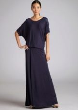 Robe longue bleue taille basse