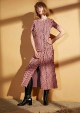 Slit Wool Midi Dress
