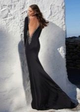 Черна рокля русалка с шлейф