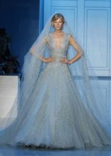 Niebieska suknia ślubna