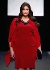 Zimska haljina za prekomjernu težinu crvena