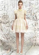Witte jurk in babydoll-stijl short voor meisjes