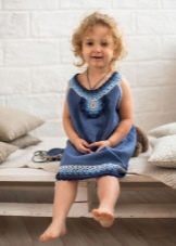 Лятна плетена рокля за момичета на 4 години