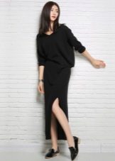 Long fashionable jumper dress 2016 with a slit