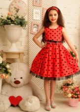 Gaun polka-dot a-line yang elegan untuk kanak-kanak perempuan
