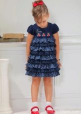 Elegantní odstupňované puntíkované šaty pro dívky