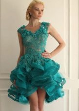 marineblå organza kjole