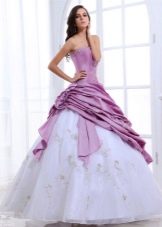 vestido de novia de organza de dos tonos