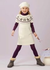 Pakaian tunik musim sejuk rajutan untuk kanak-kanak perempuan