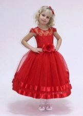 Vestido de fiesta de jardín de infantes corto rojo