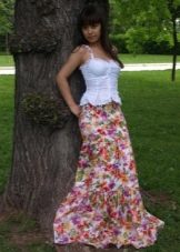falda de sol de verano larga floral