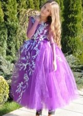 Noworoczna sukienka dla dziewczynek liliowa