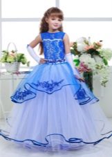 Elegante vestido de gala para niñas azul