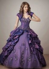 Chic purple ball gown para sa mga batang babae