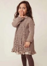 Zimska pletena haljina za djevojčice