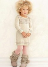 Zimní svetrové šaty s dlouhým rukávem pro dívky