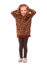 Rochie pulover cu imprimeu de iarna pentru fete