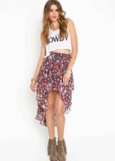 Floral chiffon skirt