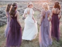 Alyvinė pamergių apranga – levandų spalvos vestuvės
