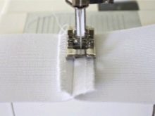 Příprava elastického pásku na polosluneční sukni