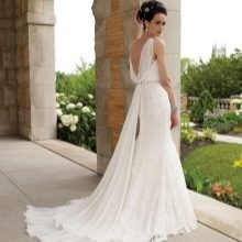 Grécke svadobné šaty s watteau vlečkou