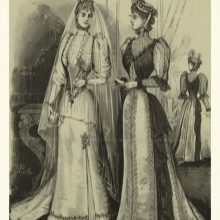 Gaun pengantin abad ke-18 yang lurus