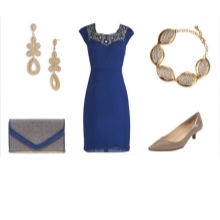Bijuterii si accesorii pentru rochie in albastru inchis