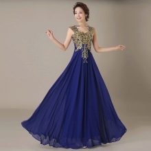 Modré večerní šaty z Číny
