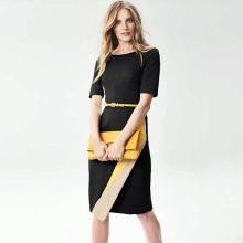 Asymmetric dress in black and white