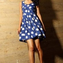 High-waisted polka dot summer dress