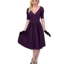 50s Purple Plain Dress
