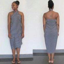 Sarong tied around the neck with crossed ends